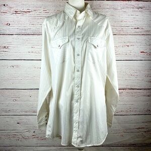 Vintage Corral West White Pearl Snap Western Shirt Large